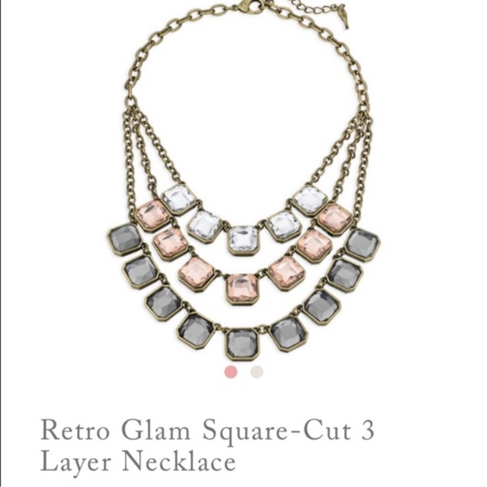Chloe + Isabel Retro Glam Square Cut 3 Tiered Necklace